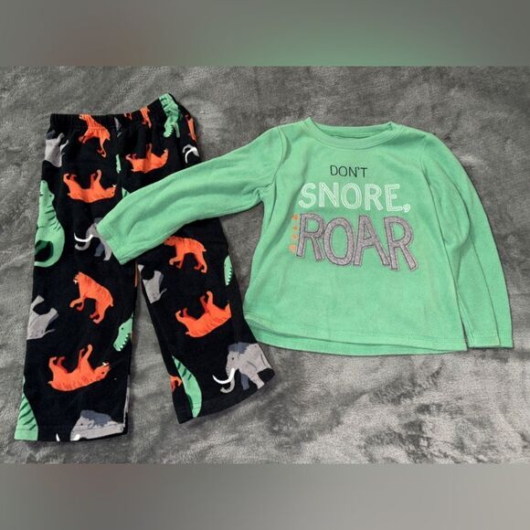 4t carters dinosaur prehistoric, animals fleece two-piece pajama - Picture 1 of 2
